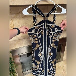 Vintage Cache Elegant Black and Gold Women's Dress